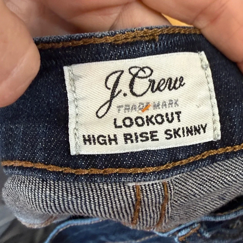 J Crew Lookout Jeans Woman 28 High Rise Skinny Stretch‎ Denim dark